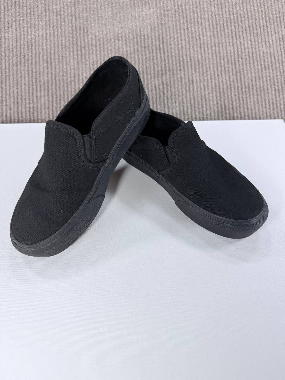 Vans Classic Slip On Black Canvas Sneakers Size 7